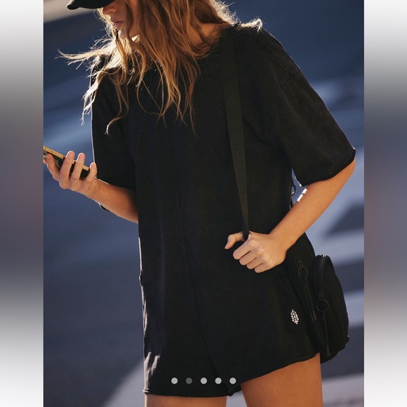 Free People Hot Shot Tee Romper - Picture 1 of 4